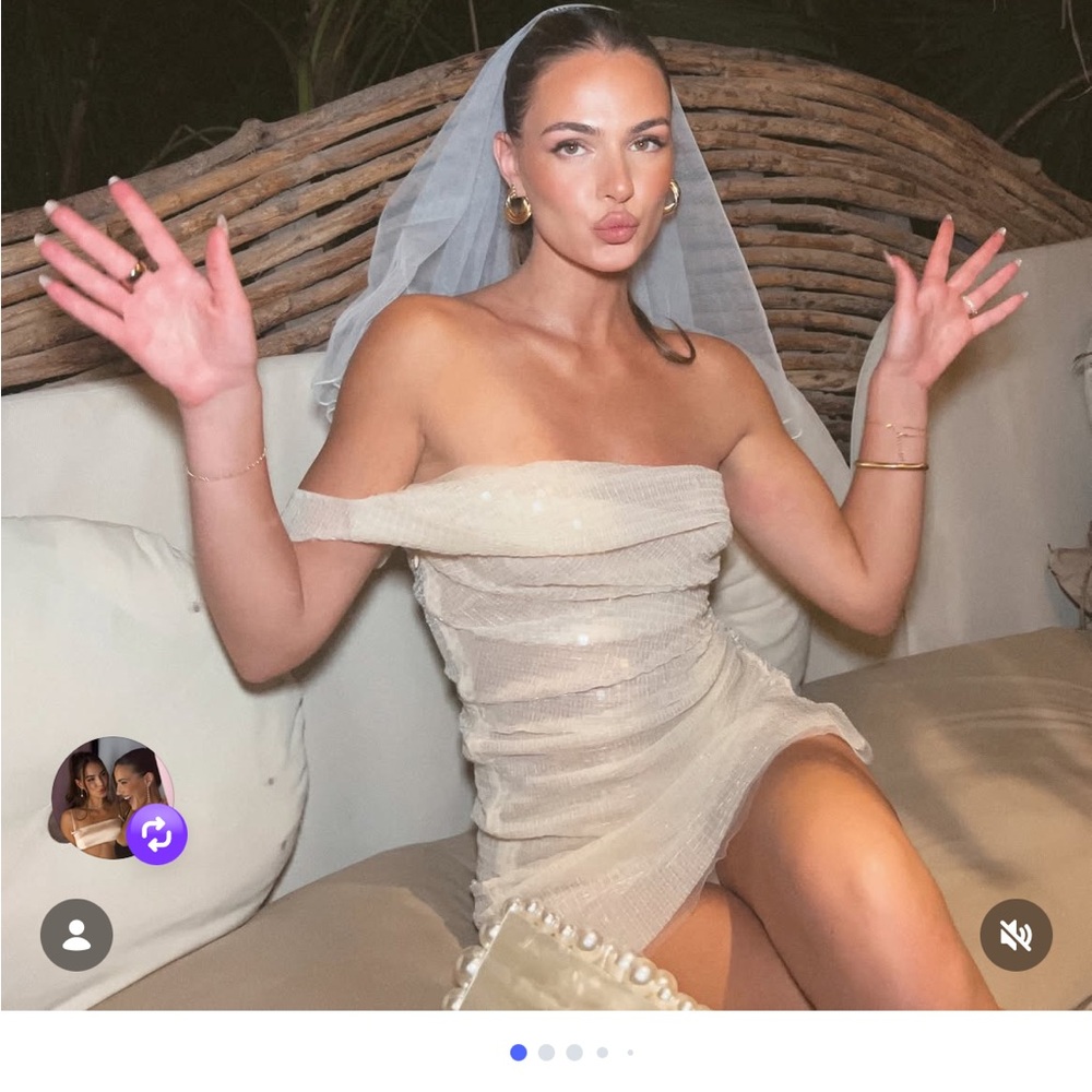 CULTNAKED Sequin One-Shoulder Mini Dress in Gold